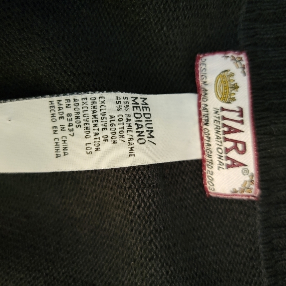 Tiara International Vintage Embroidered Zip Up Sweater Size M - Picture 4 of 7